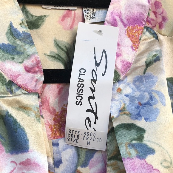 Sante Classics Floral Pleated Kimono Caftan M - Picture 4 of 8